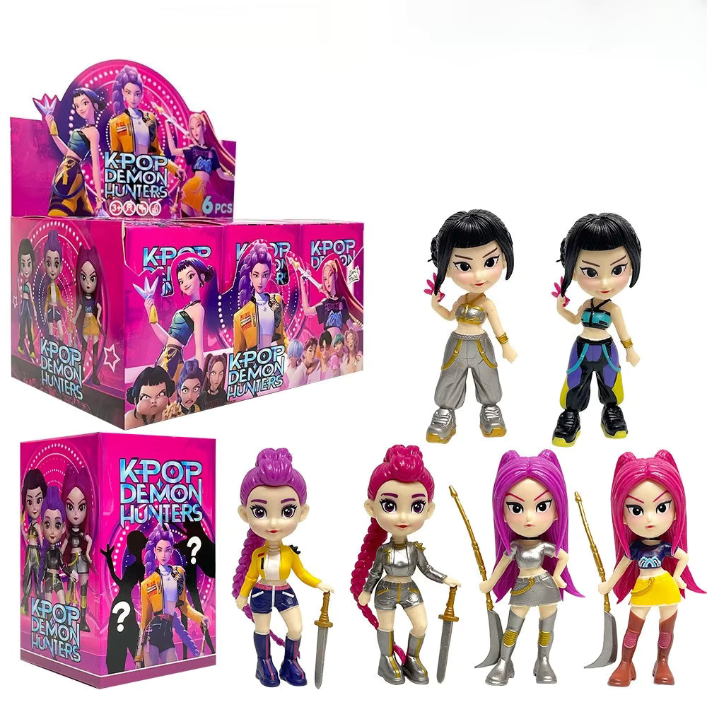 Kpop Demon Hunter blindbox, animé, rolig blindpåse, liten staty, periferimodell, skrivbordsblindbox, presentdekoration